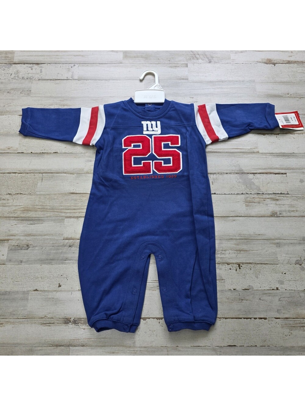 New York Giants Pajamas Baby Boy Girl 6/9 Month One Piece Footie Pjs - Gift